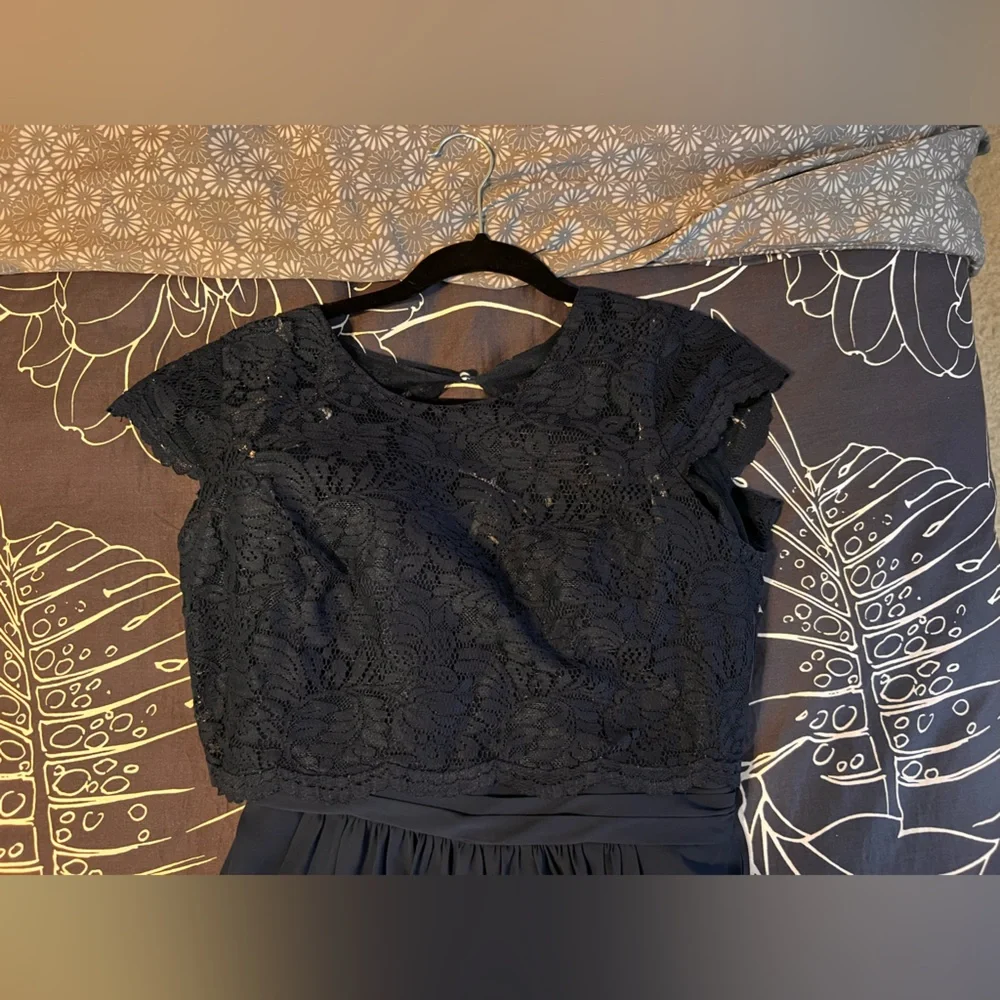 Jasmine Bridesmaid Dress- Long Sweetheart Neckline Poly Chiffon with Lace Top - Picture 7 of 11